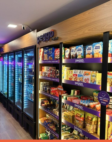 Franquia de mercado autônomo em condomínio com autoatendimento Peggô Market